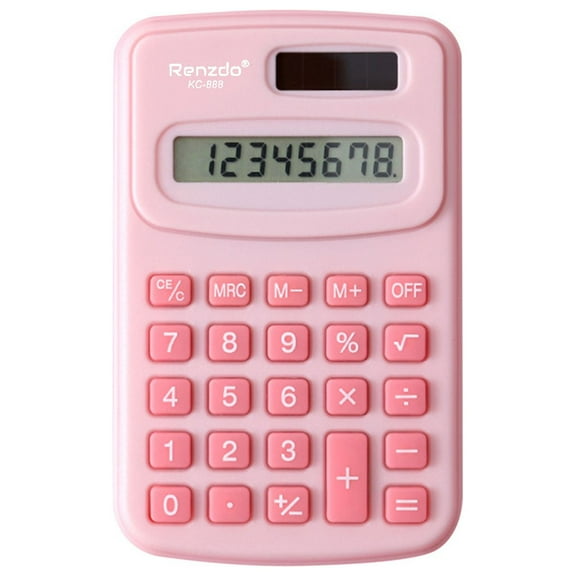 Mini Portable Flip Calculator - Keychain 8‑Digit Solar & Battery Dual Power, Lightweight Pocket Design for Students Office Travel