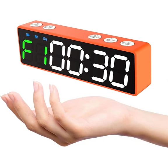 Mini Portable Gym Timer Clock Large LED Digital Display Screen Powerful Magnet Powerful Battery Count up/Down Stopwatch Exercise Interval Timer Eight Fitness Modes Suitable for Home and Gym