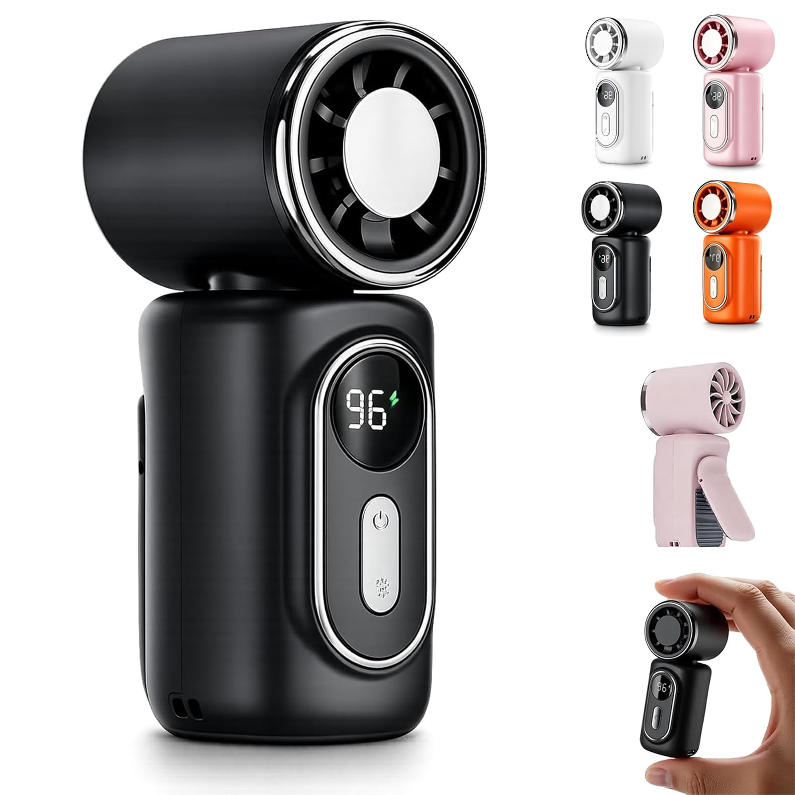 Mini Portable Handheld Clip Fan  3-in-1 Rechargeable 3000mAh Battery, Small Clip On Personal with Ice Cooling 5 Speeds 180° Adjustable Airflow for Stroller Travel Cars Outdoor Office