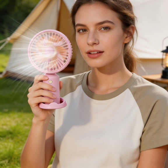 Mini Portable Handheld Desk Fan, three adjustable wind speeds, slim easy-to-carry body, USB rechargeable cooling fan as practical daily gift for dorm study home office casual summer heat relief