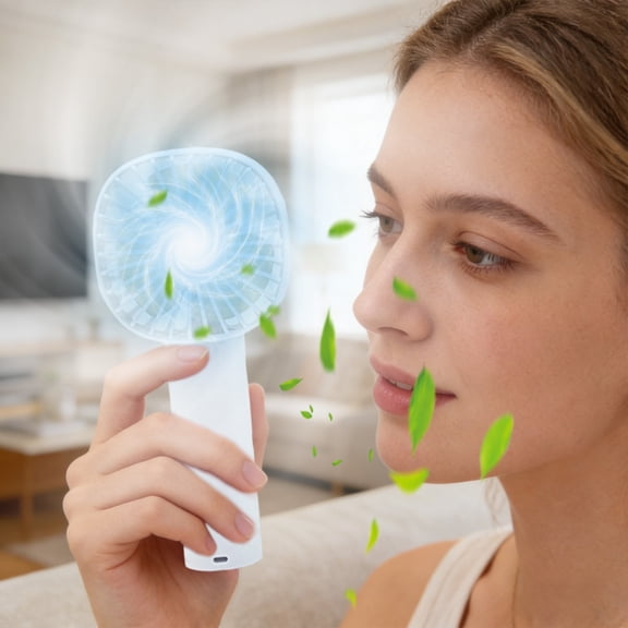 Mini Portable Handheld Fan, 3 Speed Adjustable USB Rechargeable Personal Fan, Cute Powerful Lightweight Eyelash Makeup Fan for Girls Women Kids, Indoor Outdoor Travel Summer Gift