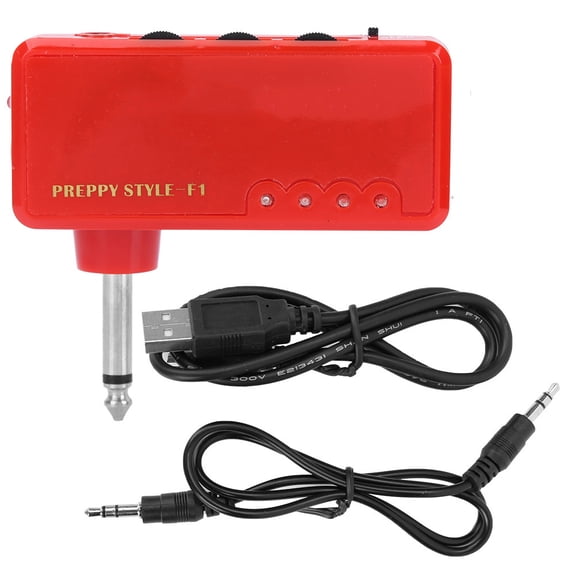 Mini Portable Headphone Output Metal Distortion Simulator Effects Amplifier (Red)