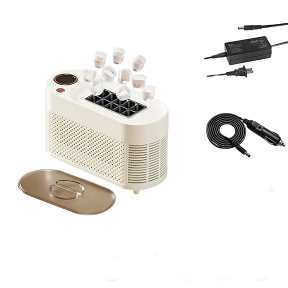 Mini Portable Ice Maker Machine for Car & Home, Countertop Ice Maker with 12V DC/AC Dual Power, Fast 8-10 Ice Cubes in 10-15 Mins, Compact Travel Ice Maker for RV, Camping, Office