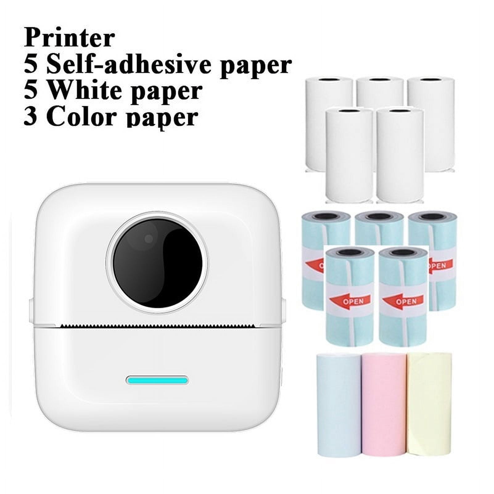 Cheap Color Sticker Printer Mini Portable Inkless Sticker Printer with 12 Rolls Paper - Walmart.com