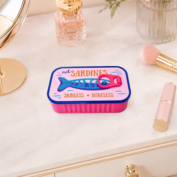 Mini Portable Jewelry Organizer Box,Cute Sardine Jewelry Travel Case, Compact Storage Holder for Rings Earrings