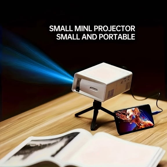 Mini Portable LCD Projector | Full HD 1080P Support, Built-in Speakers, Remote | Multi-Device Compatible | for Camping, Outdoor & Mini Movie Nights