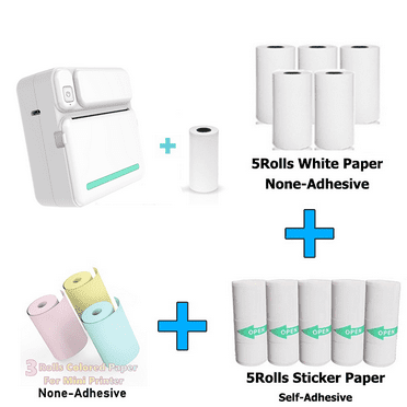 Mini Portable Label Printer Thermal Printing Wireless Impresoras Paper Photo Inkless C19 Printers 57mm Sticker Android IOS (C19 Teal with 13Roll)