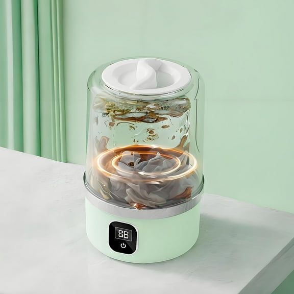 Mini Portable Laundry Washer with 1L Capacity, Eco-Friendly, Compact, and User-Friendly for Small Items, Delicate Fabrics, and Travel Green