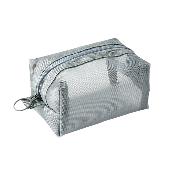 Mini Portable Mesh Storage Bag, Lightweight Transparent Zipper Pouch with Breathable Mesh Design, Small Cosmetic Travel Organizer for Toiletries Stationery Accessories and Daily Sundries Storage