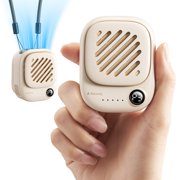 Aecooly Magnetic Clip-on Neck Fan, USB Rechargeable Hands-Free Personal Cooling Fan with Waist & Hat Clip, Up to 10 Hours Runtime, Beige