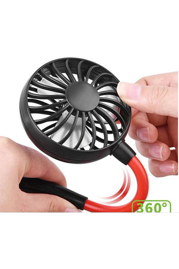 Mini Portable Neck Fan USB Rechargeable double Fan With Free Shipping , Adjustable High Flexibility Wearable Personal Fan for Home Office Outdoor