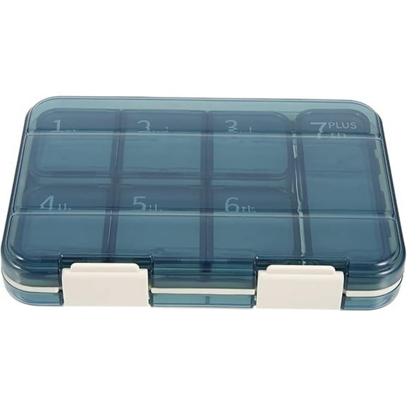 Mini Portable Pill Organizer Compact Medication Storage Case with Advanced Sealing for Vitamins and Capsules Pocket Sized for Home Office and Travel Blue