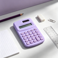 thumbnail image 1 of Mini Portable Pocket Calculator, Basic 4 Function Calculator, Handheld Device for Daily School Home and Office Application (Purple), 1 of 6