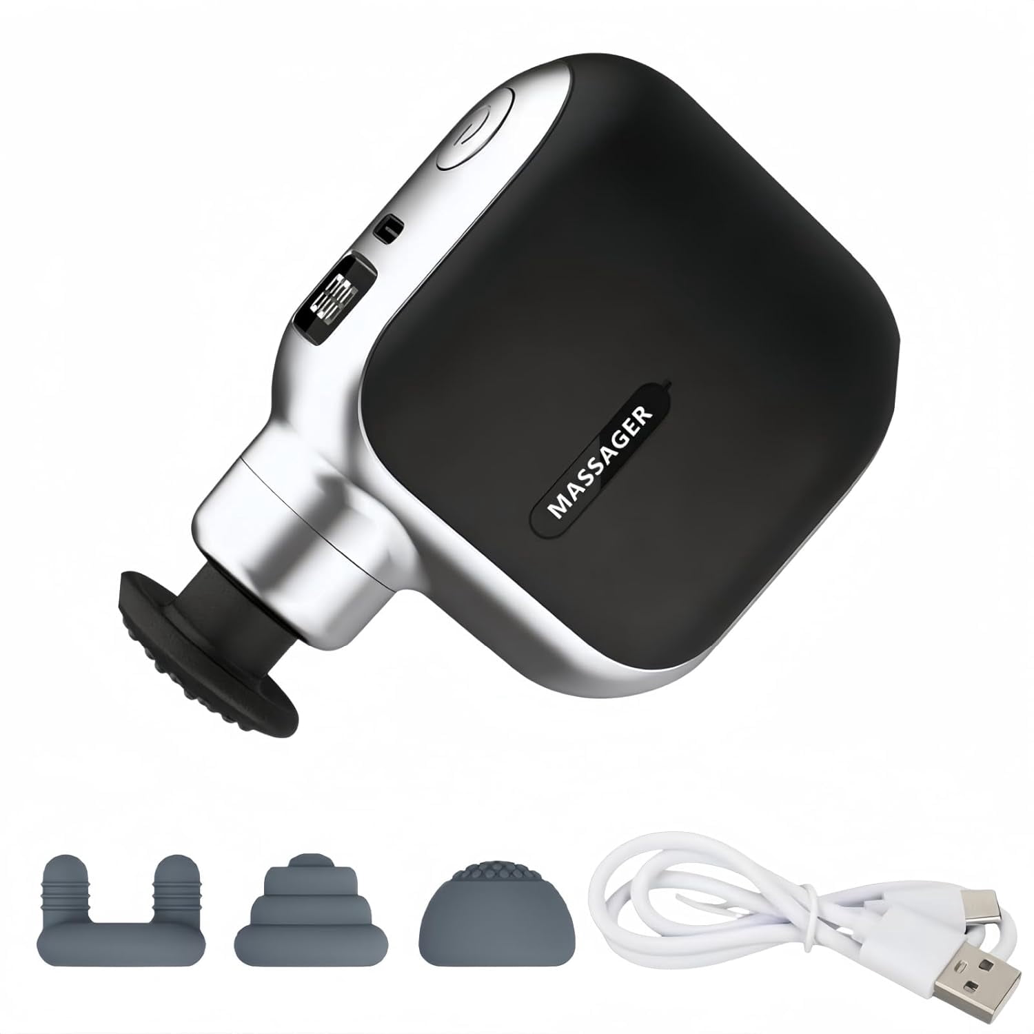 Mini Portable Pocket Massage Gun, Back Massager To Relieve Pain With 6 Speeds And 3 Heads, Detachable Muscle Massager For Travel, Office, And Daily Use, Gift