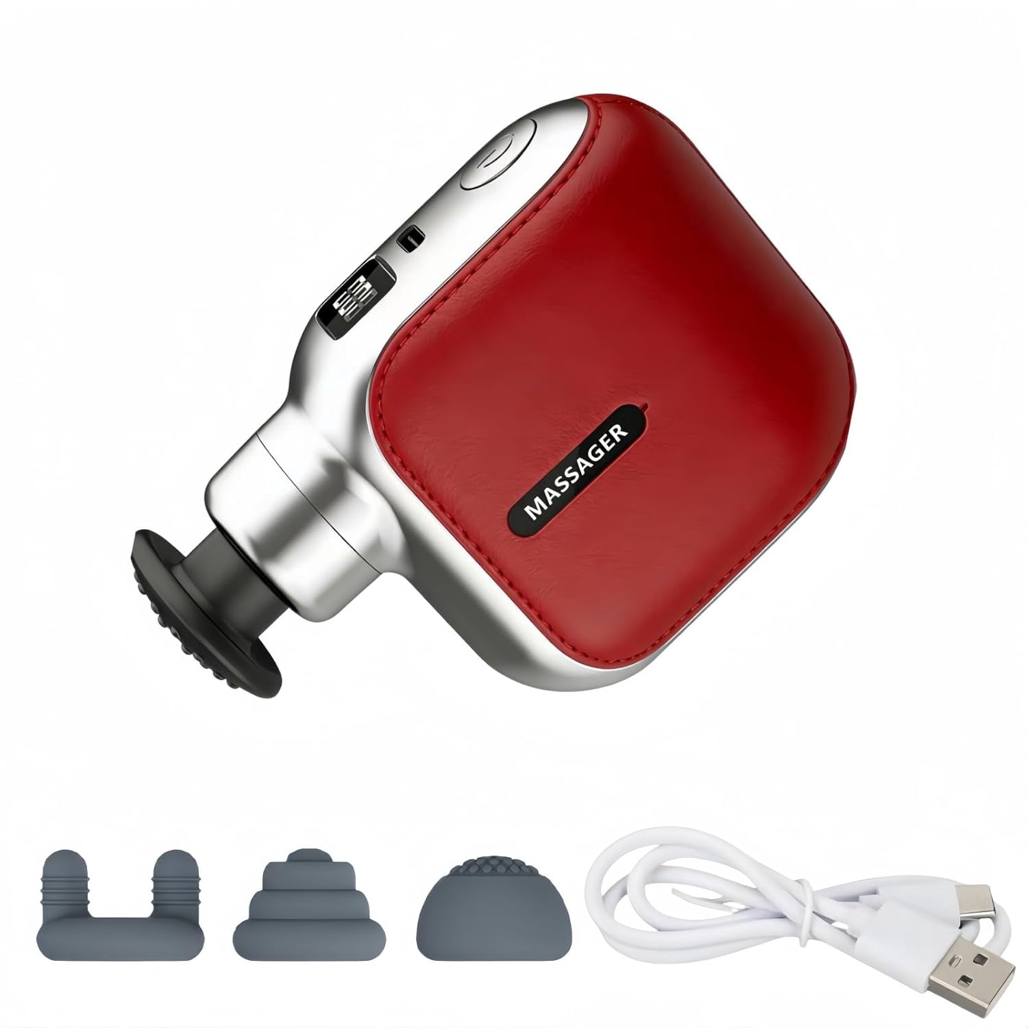 Mini Portable Pocket Massage Gun, Back Massager To Relieve Pain With 6 Speeds And 3 Heads, Detachable Muscle Massager For Travel, Office, And Daily Use, Gift