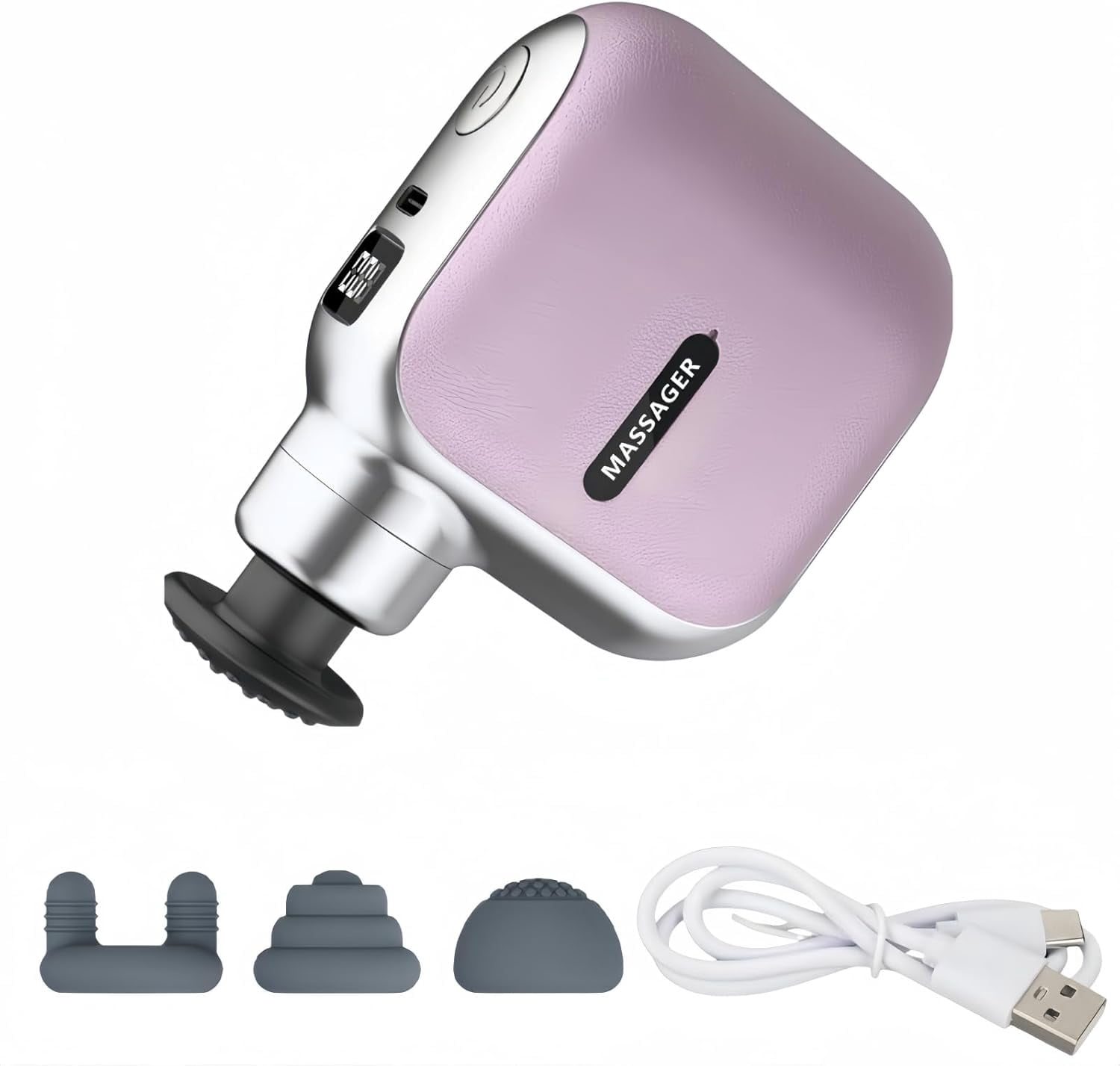 Mini Portable Pocket Massage Gun, Back Massager To Relieve Pain With 6 Speeds And 3 Heads, Detachable Muscle Massager For Travel, Office, And Daily Use, Gift
