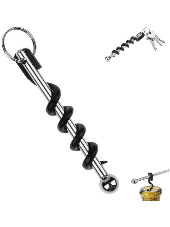 Mini Portable Pocket-Sized Wine Opener Keychain,Stainless Steel Multi-Tool Waiters Corkscrew Keychain,Red Wine Bottle Hinged Opener for Servers Travel Camping Picnic Gift
