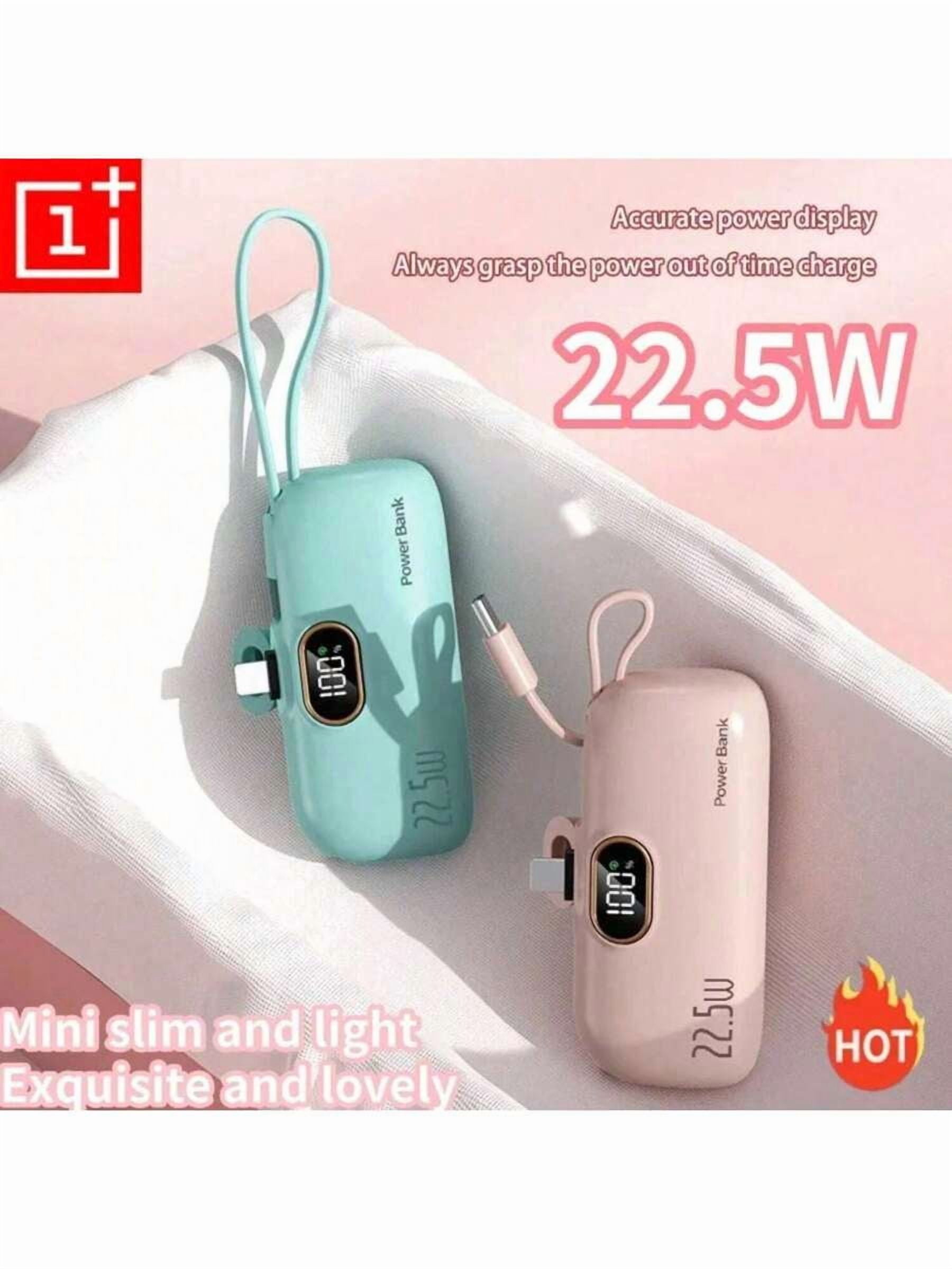Mini Portable Power Bank 10000mAh/5000mAh, USB-C Fast Charging, Compact Travel Charger for iPhone & Android, Outdoor Backup Battery with Display