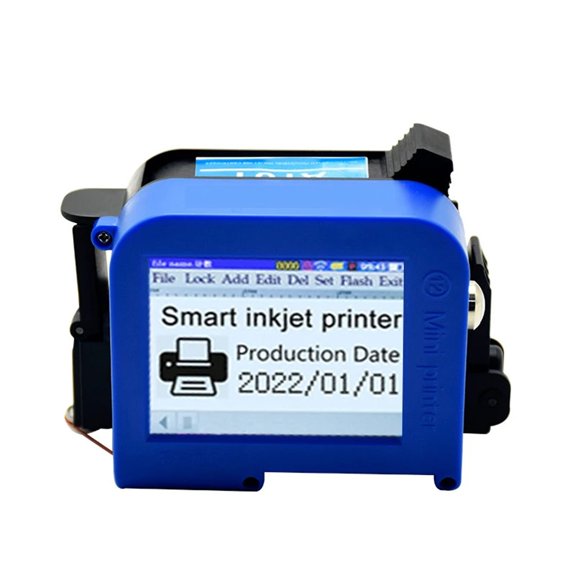 Mini Portable Printer Automatic 12.7mm QR Code Batch Number Date Logo Label Handheld Quick Drying Black Inkjet Printer