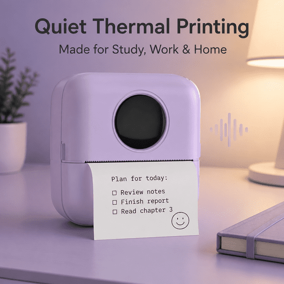 Mini Portable Printer,Thermal Printer,Inkless Photo Printer,Bluetooth Mini Smart Pocket Portable Receipt Inkless Thermal Printer for iOS&Android
