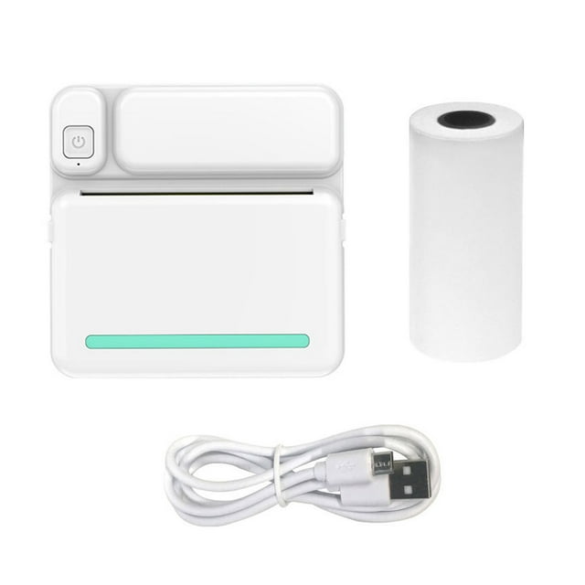 Mini Portable Printer with Tape, FAV Inkless Rechargeable Bluetooth