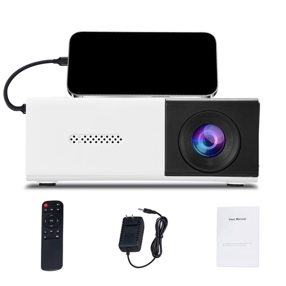 Mini Portable Projector 1080p HD, Wenini Automatic Keystone Mini Projector with 180° Rotating Stand, Indoor Outdoor Movie Projector for Home Theater Camping with Built-in Speaker Remote Control,