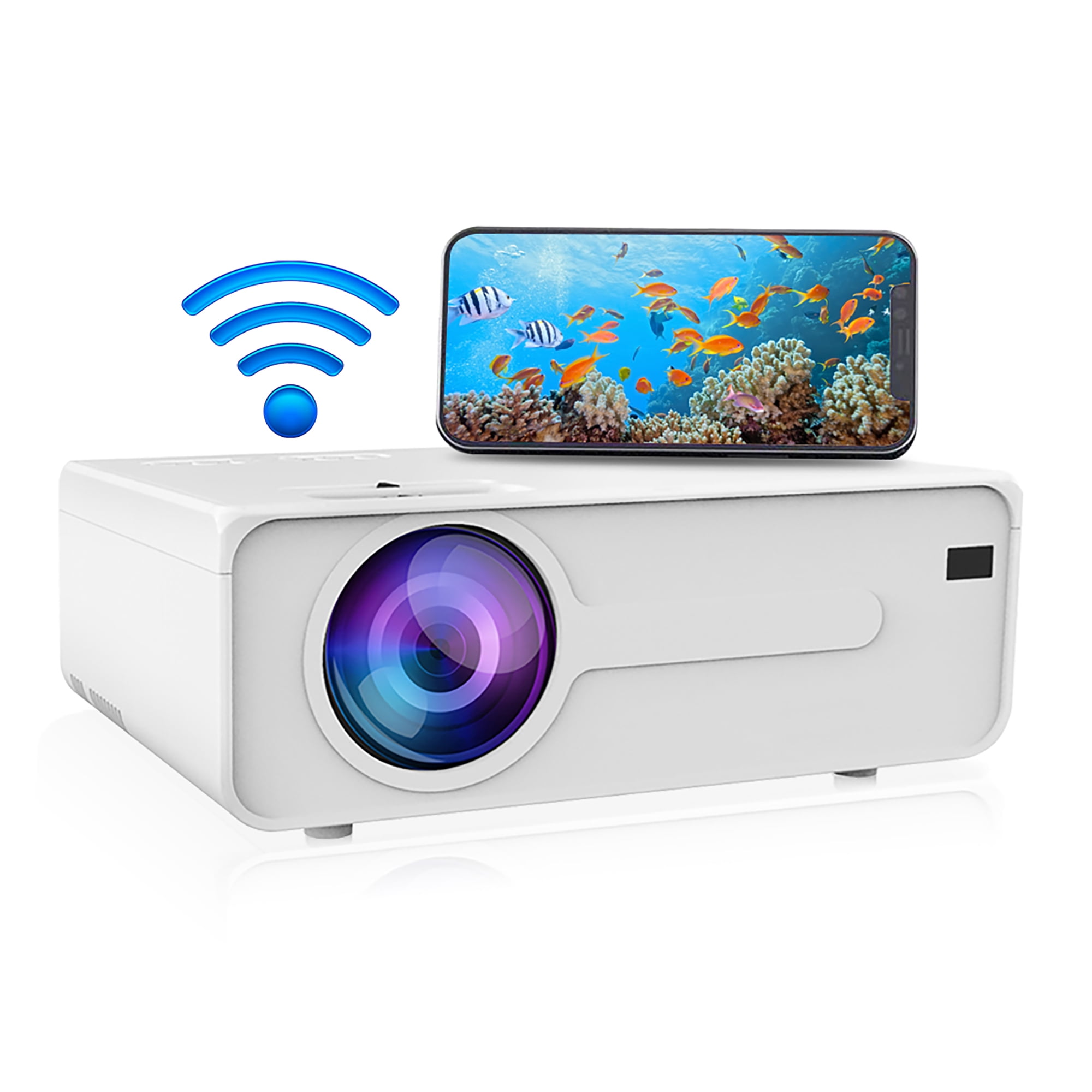 Mini Portable Projector, Bluetooth WiFi Wireless Projector for