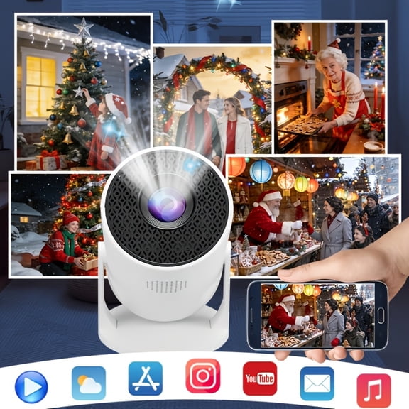 Mini Portable Projector: HD Clear View, Built-In Speaker, 180 Rotating, All-Platform Compatible