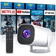 Mini Portable Projector, Smart Projector with Android TV 11, WiFi 6, Bluetooth 5.0, 160 ANSI, 8K Support, Motorized Focus & Intelligent Keystone Correction