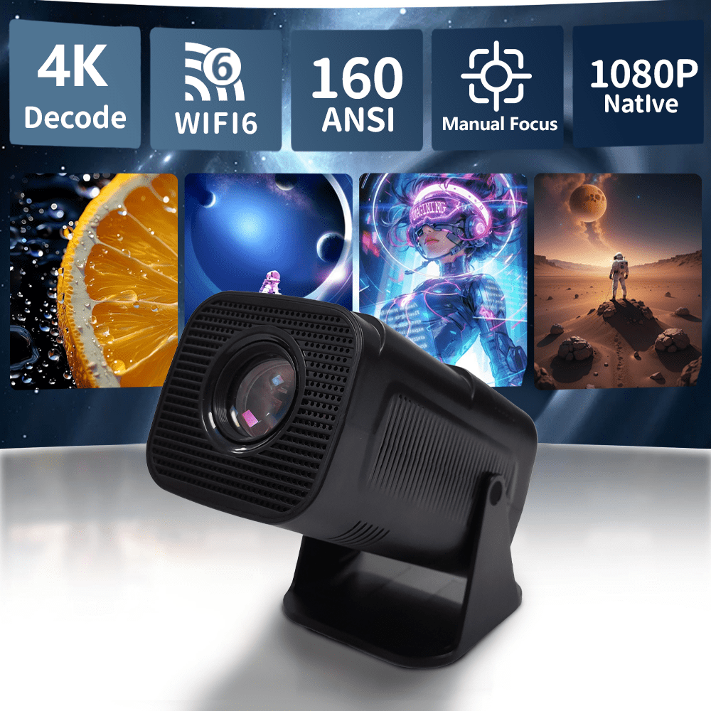 [180° Adjustable Bracket and Ceiling Mountable] yleegs 4K Projector ...