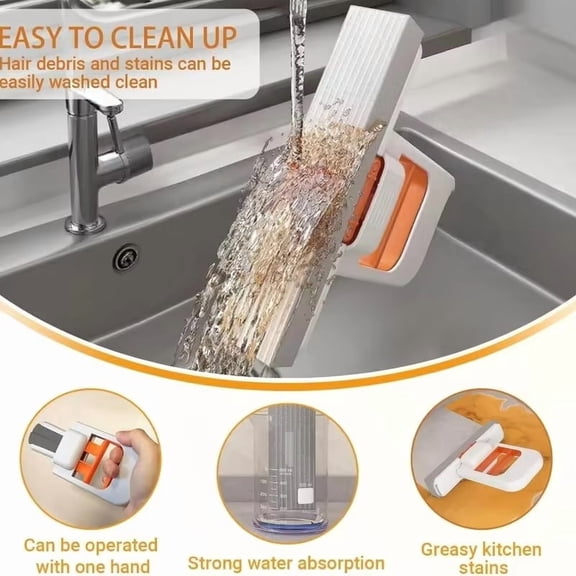 Mini Portable Self-Squeezing Desktop Mops Handheld Sponge Mop for Home Bathroom Kitchen Foldable Tabletop Scrubber Mini Cleaning Tools