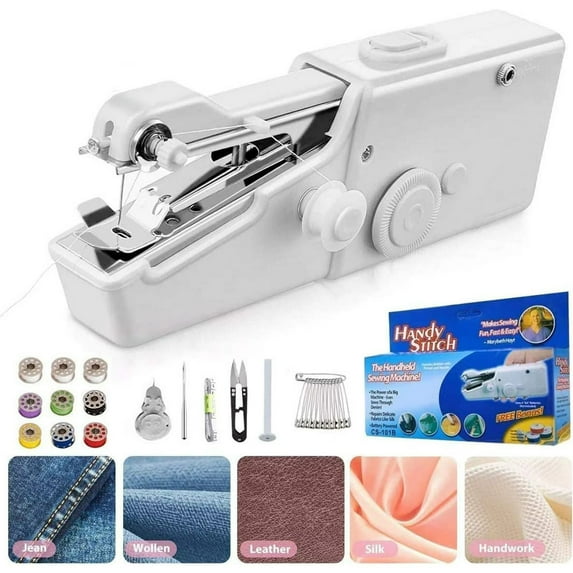 Mini Portable Sewing Machine, Hand Cordless Sewing Tool Handheld Sewing Machine, Essentials for Home Quick Repairing and Stitch Handicrafts (Pink)
