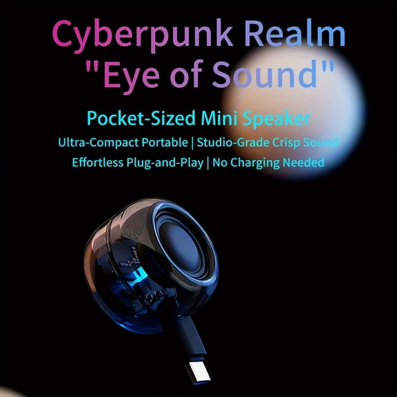 Mini Portable Speaker | 2-watt Type-C Speaker, Plug and Play, No Charging Needed, Suitable for Smartphones/Tablets/Computers/Game Consoles