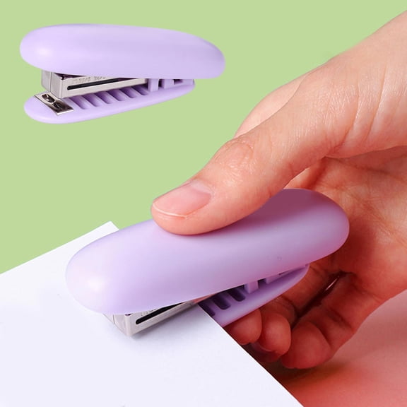 Mini Portable Stapler 50-Staple Capacity Lightweight Pocket-Size Handheld Stapler for School Office Home with Durable Plastic and Iron Build, Fits 24/6 26/6 Staples for Daily Paperwork Tasks