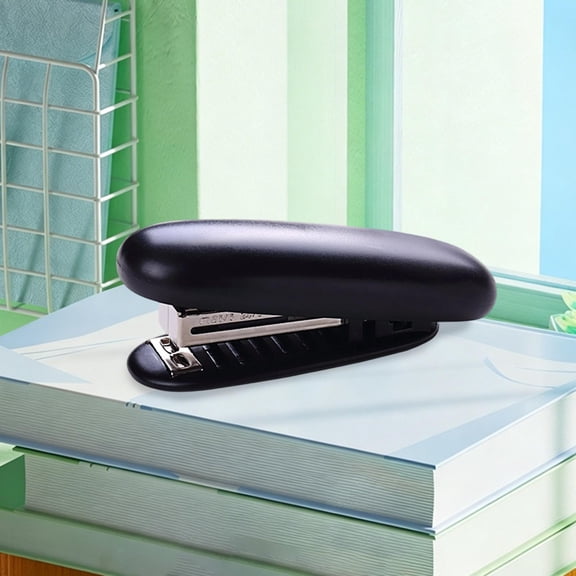 Mini Portable Stapler, Compact Office Pocket Stapler with 50-Staple Capacity Fits in Pocket or Bag Works with 246/266 Staples Desk Drawer Organizer Black 3.42x 1.1x1.06in