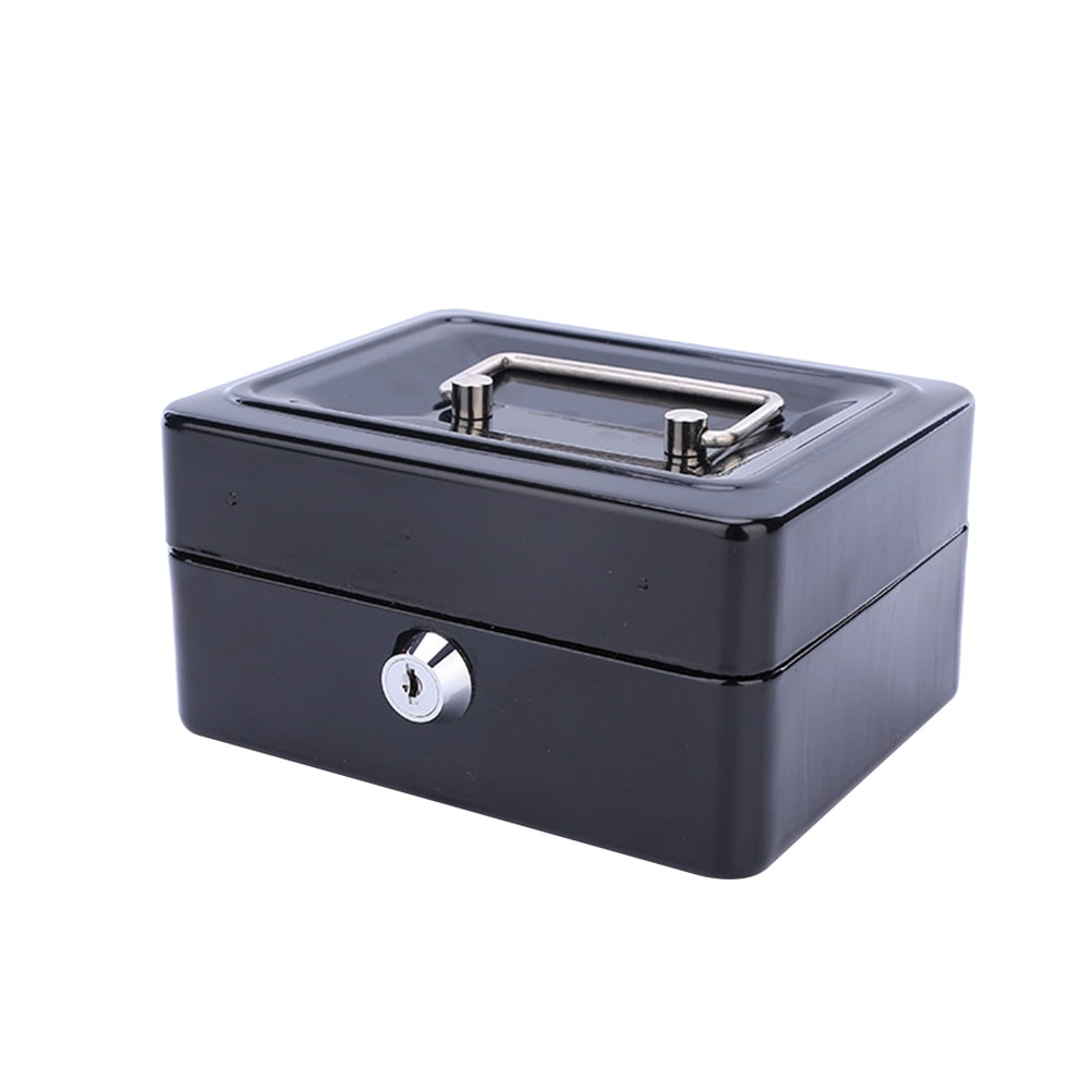 Mini Portable Steel Cash Safe Box Lockable Coin Security Box Storage
