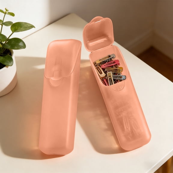 Mini Portable Storage Box Organizer with Lid – Plastic Small Parts Holder for Toothpicks, Floss, , Candy – 3.31x0.98in, Leakproof, Black/White/Pink/Yellow