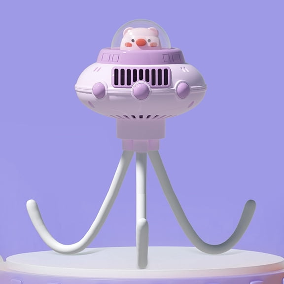 Mini Portable Stroller Fan, Baby Stroller Fan, 1200mAh Portable Fan, 3 Speeds USB Battery Operated Handheld Desk Fan, Flexible Tripod Clip On Fan for Car Seat Crib Travel(E)