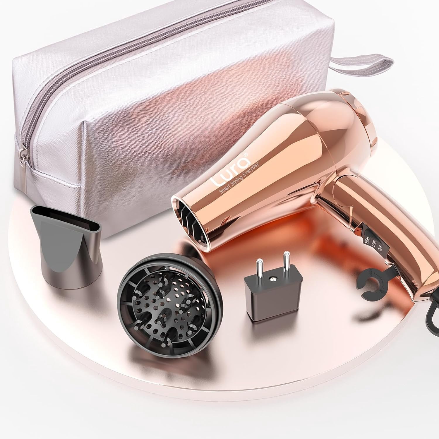 Mini Portable Travel Hair Dryer:Dual Small Lightweight Blow Dryer with ...