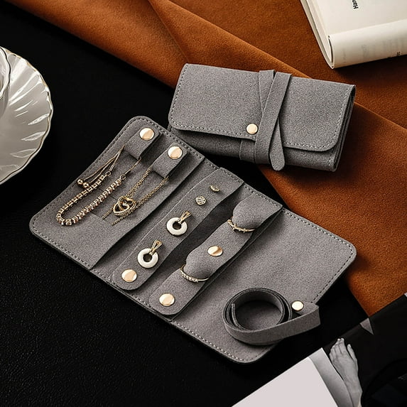 Mini Portable Travel Jewelry Storage Bag, Organizer for Rings, Earrings, Necklaces, Foldable Pouch for Travel, Parties, or Daily Use, Elegant and Lightweight Jewelry Case