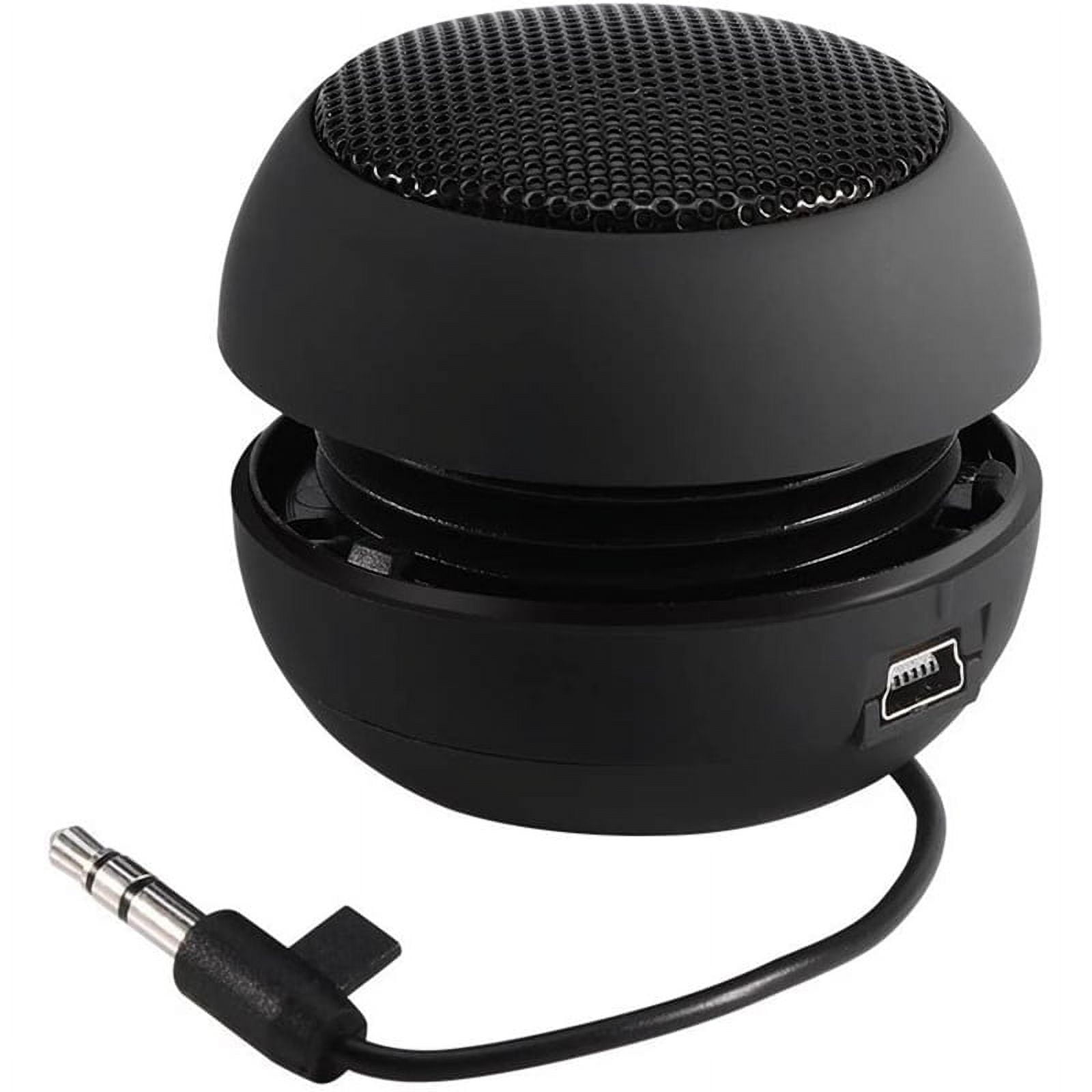 Mini Portable Travel Speaker, Black, 3.5mm Audio Jack, Retractable ...