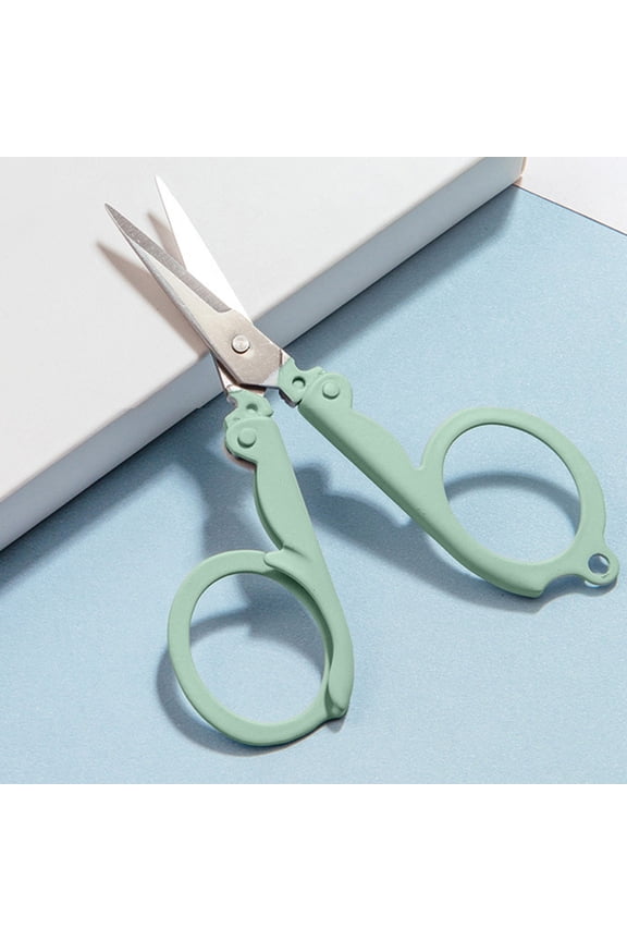 Mini Portable Travel Scissors Folding Stainless Steel Scissors •Pocket Keychain Scissors • Safe Rounded Blades • Travel Office Emergency Use