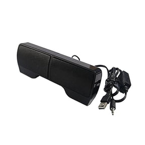 Mini Portable USB Stereo Speaker Soundbar For Notebook Laptop Mp3 Phone Music Player Computer PC With Clip Black ,Stereo Loud Volume