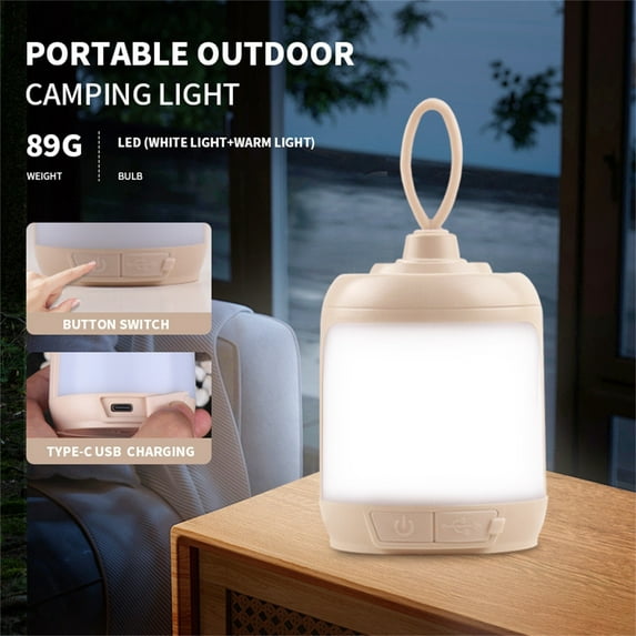 Mini Portable Usb Rechargeable Led Camping Lamp - Warm Yellow Light Tent Light for Outdoor Camping Hiking, Perfect Gift for Family & Kids