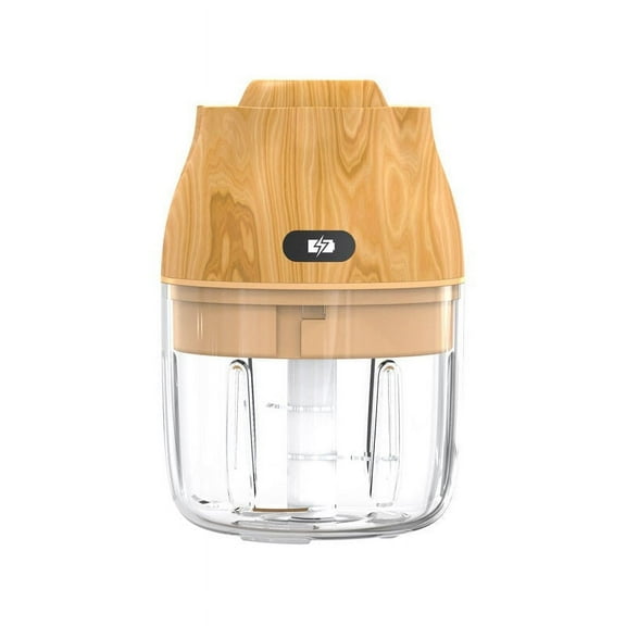 Portable Small Food Processor, Electric Garlic Chopper with Non-Slip Base and Direct Water Cleaning, Ultra-Durable Stainless Steel Blade and One-Touch Operation (250ml)