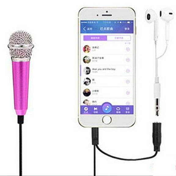 Mini Portable Vocal/Instrument Microphone for PC Laptop Mobile Phone Tablet Karaoke Recording, Tiny Microphone, with 3.5mm Audio Jack Devices, for Phone Computer Latop Notebook Tablet