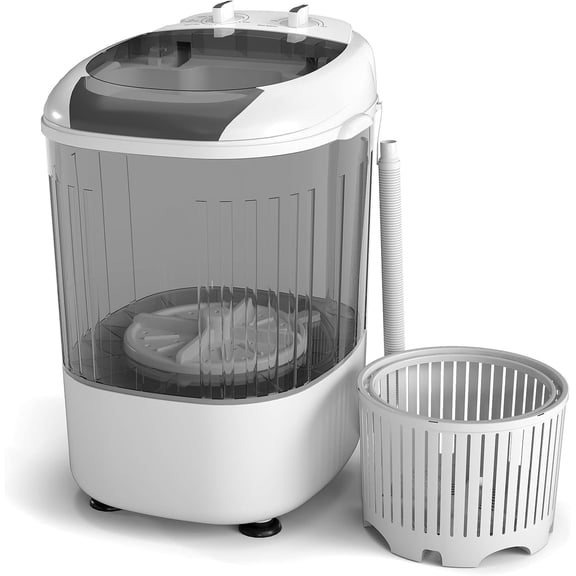 Mini Portable Washing Machine, 5.5 lbs Capacity, Compact Laundry Washer with Spin Tub & Drain Hose, Perfect for Apartment Dorms RV Home (Grey)