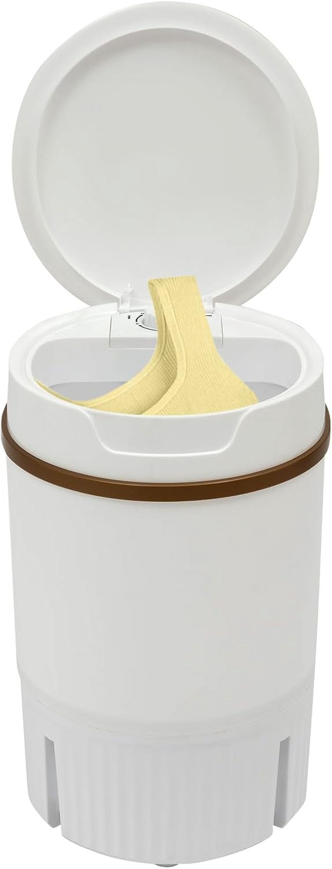 Mini Portable Washing Machine with Removable Dehydration Basket Cleaning of Underwear Clothes 1.19gal Folding Washer for Apartments Camping RV Travel Laundry (White)
