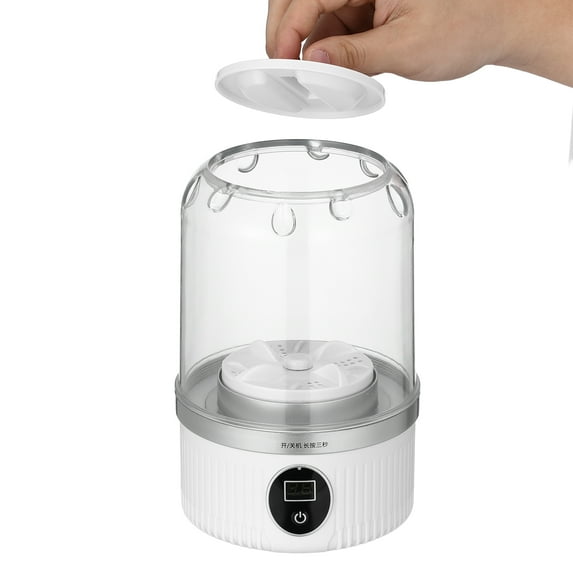 LEDMOMO Portable Washing Machine, White ABS, Dual Modes, Ideal for Home and Travel