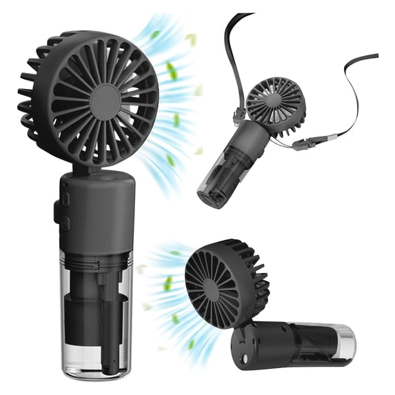 Mini Portable Water Misting Fan, Hanging neck fan,Powerful Handheld Fan USB Rechargeable,Personal Small Quiet Spray Water Mist Fan for Home School Office Outdoor Travel Use